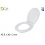 Lunettes Abattant WC Blanc Uni 45,5 x 36 cm Confort en Plastique + Fixation Universelle