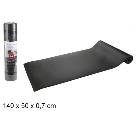 Tapis de Yoga Sport Souple Fitness Gymnastique Pilate Noir 140 x 50 x 0,7 cm