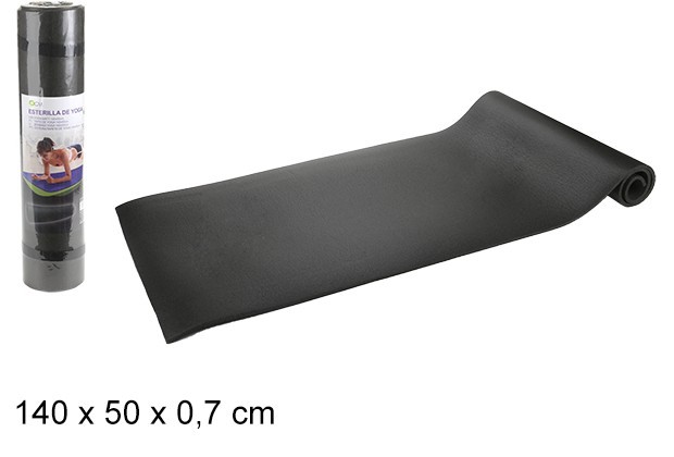 Tapis de Yoga Sport Souple Fitness Gymnastique Pilate Noir 140 x 50 x 0,7 cm
