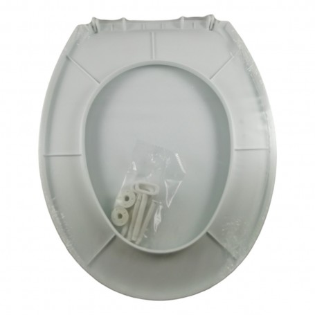 Abattant WC Blanc Uni 45,5 x 36 cm Confort en Plastique + Fixation