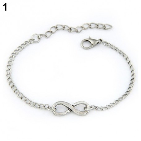 Bracelet Chaîne de main Femme Symbole Infini Infinity Amour Argent ou Or