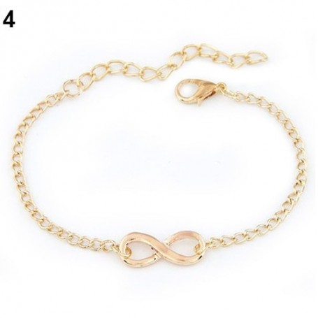 Bracelet Chaîne de main Femme Symbole Infini Infinity Amour Argent ou Or