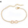 Bracelet Chaîne de main Femme Symbole Infini Infinity Amour Argent ou Or