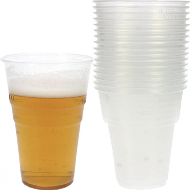 Lot 50 Gobelets à Bière 400ml Verre Plastique Fête Party Petite Pinte