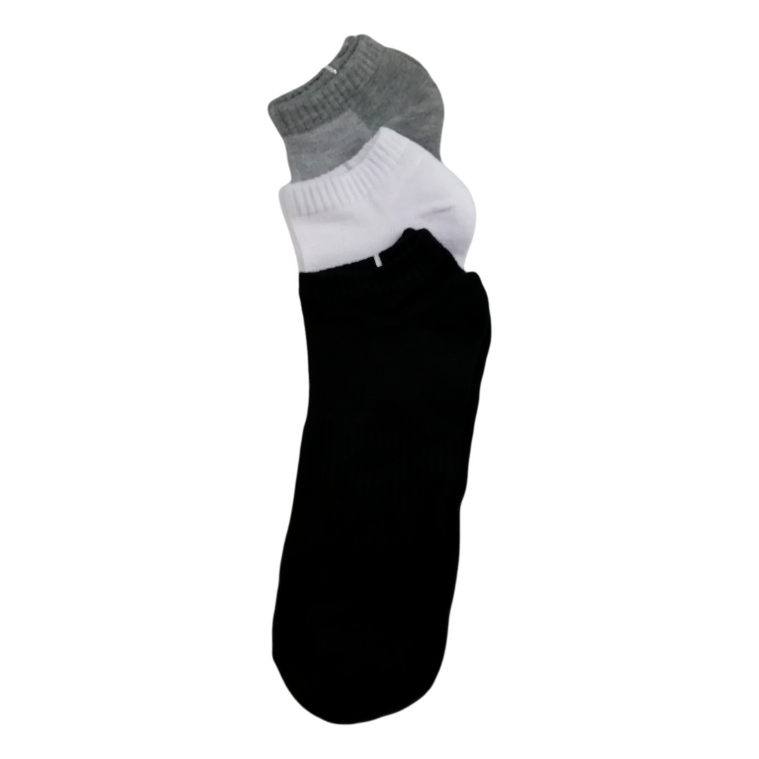 3 Paires Socquettes Socket Chaussettes Courtes Basses Coton 39-42 Blanc Noir Gris