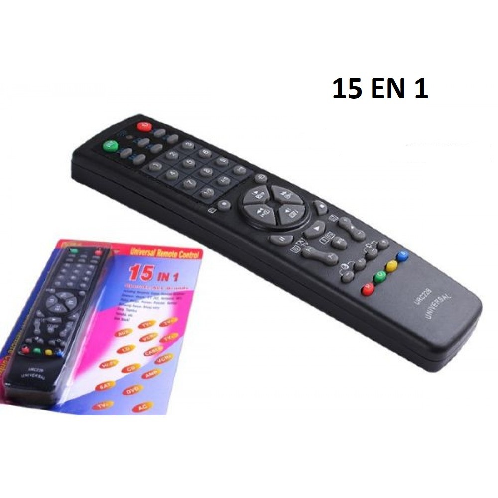 Télécommande 15 en 1 TV CD Hifi DVD SAT + 245 Marques Compatibles Universel