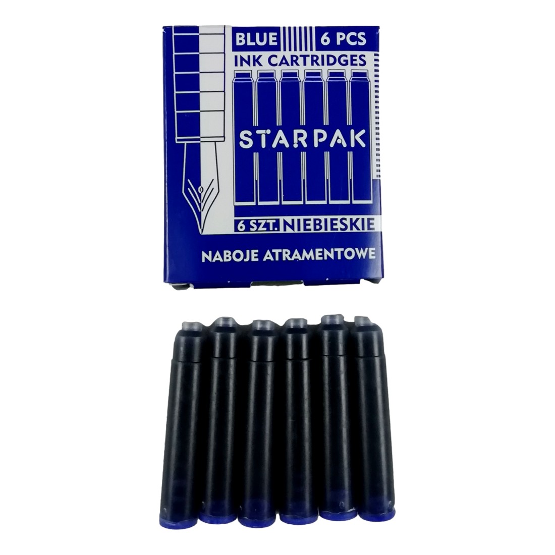 12 Cartouches d'Encre Bleue Effaçable 38x5,5mm Stylo Plume Recharge Standard