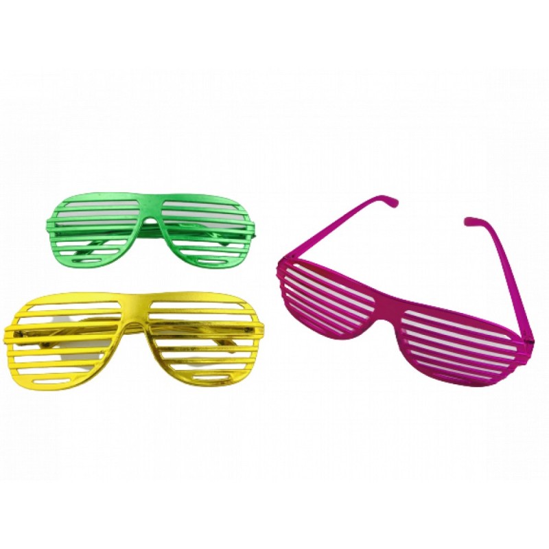 TSHAOUN Lot de 10 lunettes de soleil fluo pour fête des années 80 avec  fente pour lunettes de rave