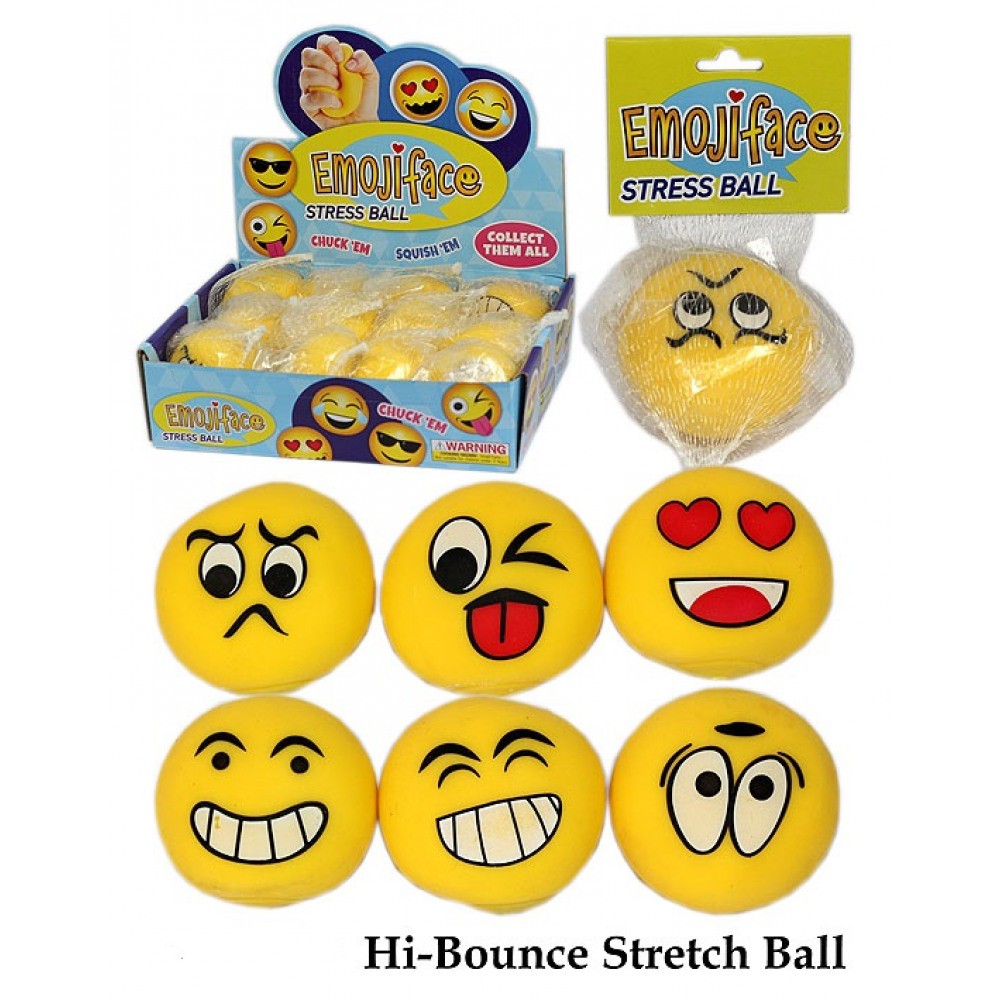 Balle Anti Stress Emoji 6,5 cm Détente Relaxation Zen Amour Sourire Fâché Oeil