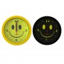 Horloge Murale Smiley Emoji Souriant Noire et Jaune Décoration Maison Cuisine