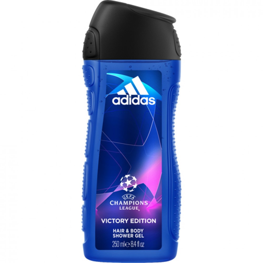 Gel Douche Adidas Champions League 250ml 2en1 Corps Cheveux Parfum Frais